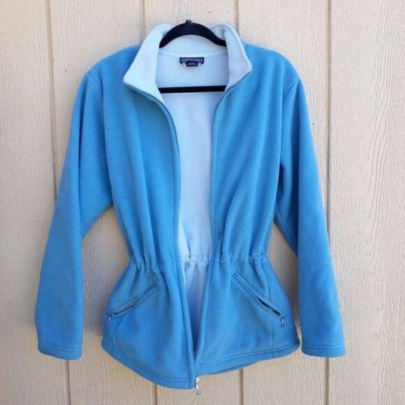 Vtg Lands' End Jacket‎ Fleece Windblock Mock Neck Collar Cinched Waist Zip S - Picture 11 of 11